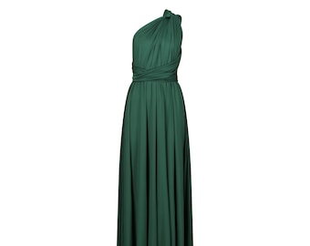 Forest Green Multiway Infinity Bridesmaid Dress for Weddings