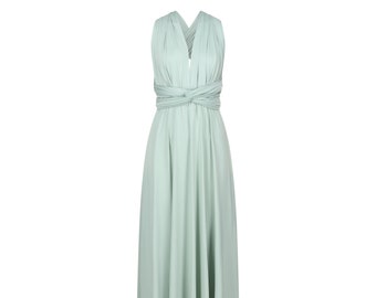 Sage Green Multiway Infinity Bridesmaid Dress for Weddings