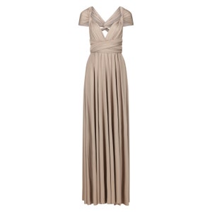 Taupe Braun Multiway Infinity Brautjungfer Kleid für Hochzeiten