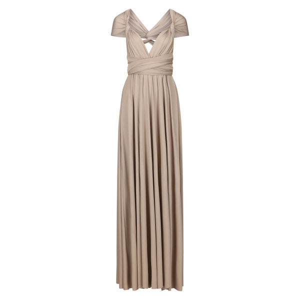 Taupe Brown Multiway Infinity Bridesmaid Dress for Weddings