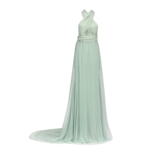 Sage Green fishtail Multiway Infinity Bridesmaid Dress for Weddings