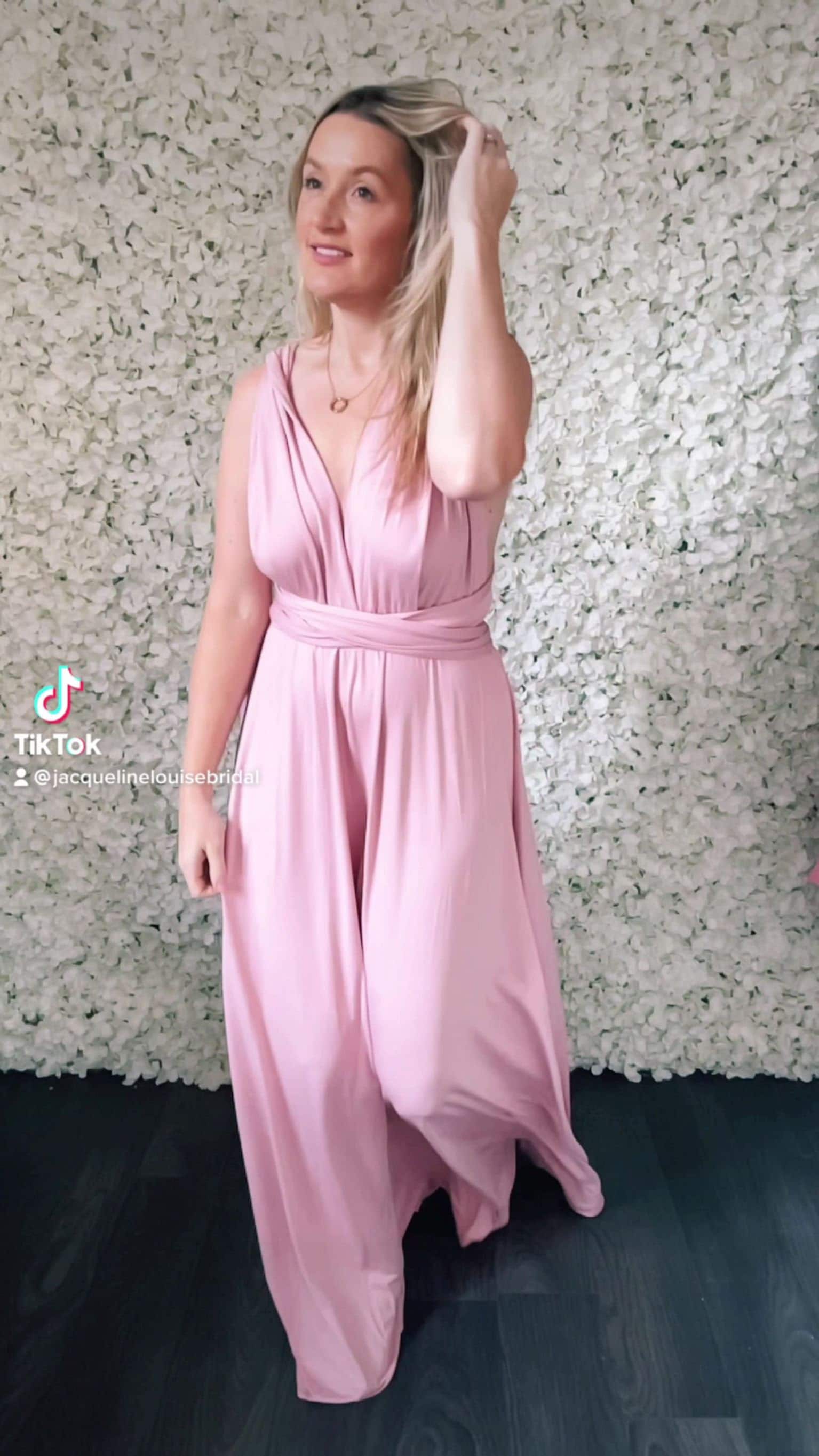 Rose Gold Multiway Infinity Bridesmaid Dress for Weddings