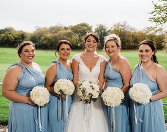 light dusty blue bridesmaid dresses