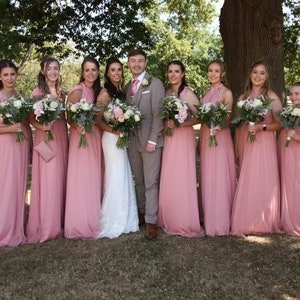 Luxe Custom Dusky Rose Infinity bridesmaid dress