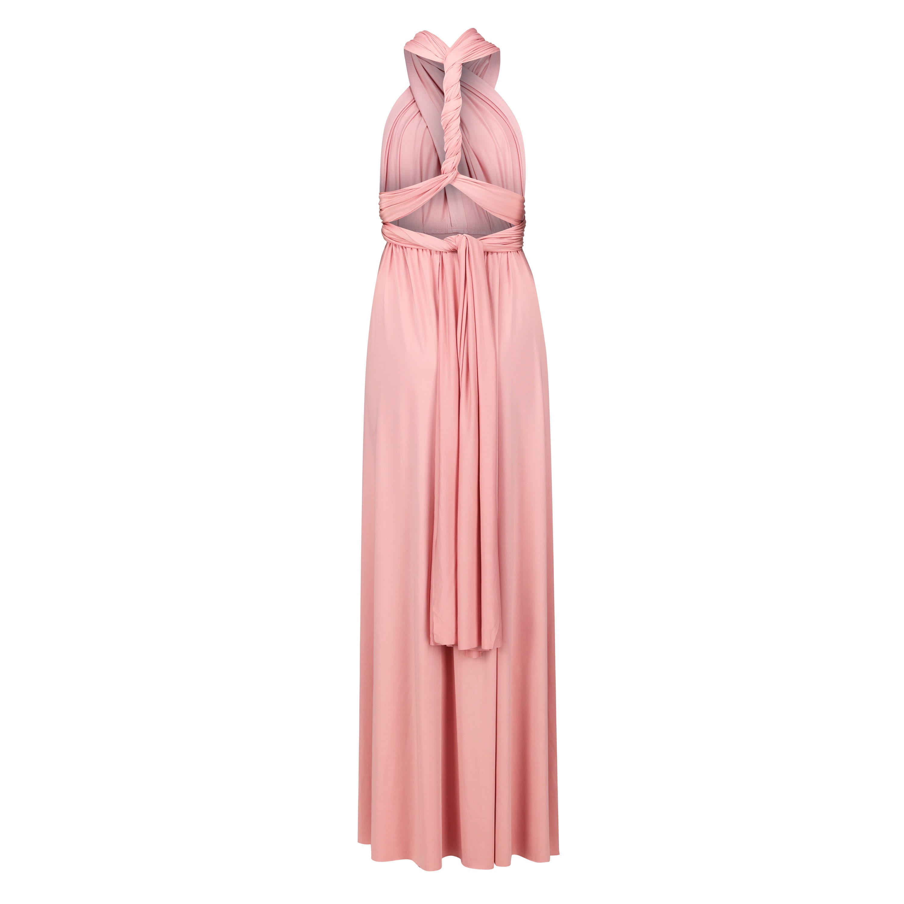 dusky pink bridesmaid dresses multiway Cocoa Blush Multiway Bridesmaid Dress: Twist Wrap, Convertible Gown