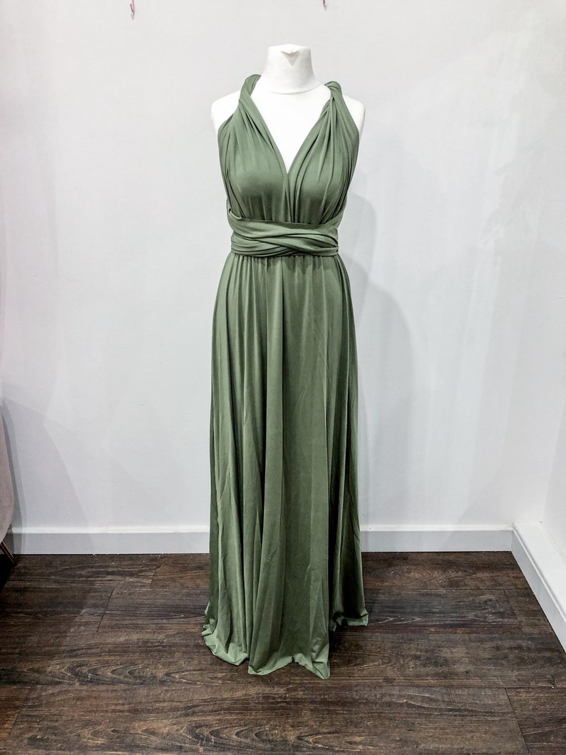 Olive Green Multiway Infinity Bridesmaid Dress for Weddings Etsy