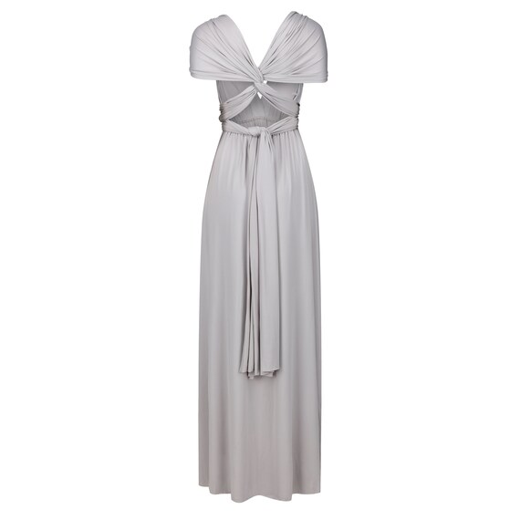 dark grey infinity dress Multiway Infinity Dove Grey Multiway Infinity Bridesmaid Dress For Weddings YGroup_krystyna-off-shoulder-ruched-mesh-maxi-dress