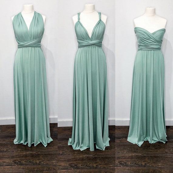 Multiway Infinity Bridesmaid Dress for Weddings-Sage Green | Etsy