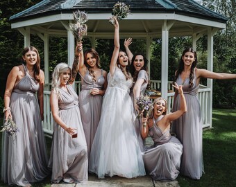 Heather Purple Multiway Infinity Bridesmaid Dress for Weddings