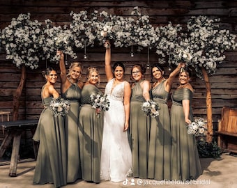 Olive Green Color De Damas De Honor 2021 Olive Green Multiway