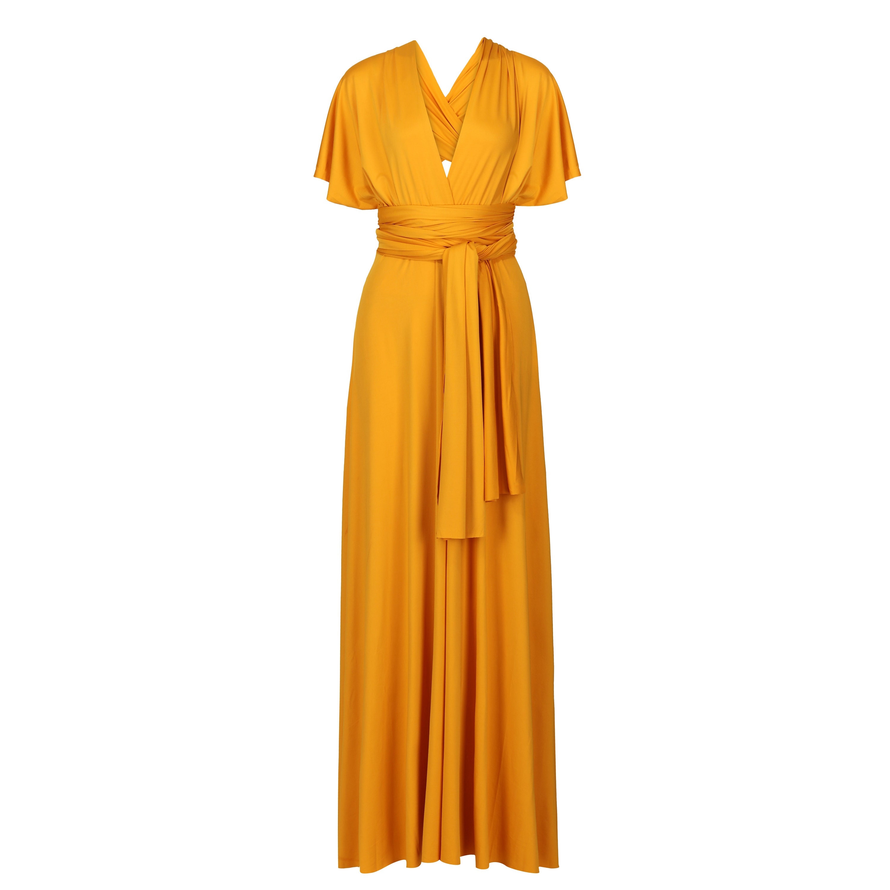 Robe de demoiselle d honneur infinity jaune moutarde pour mariages Etsy Canada