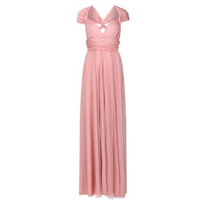 Dusky Pink Multiway Infinity Bridesmaid Dress for Weddings Tulle Dress