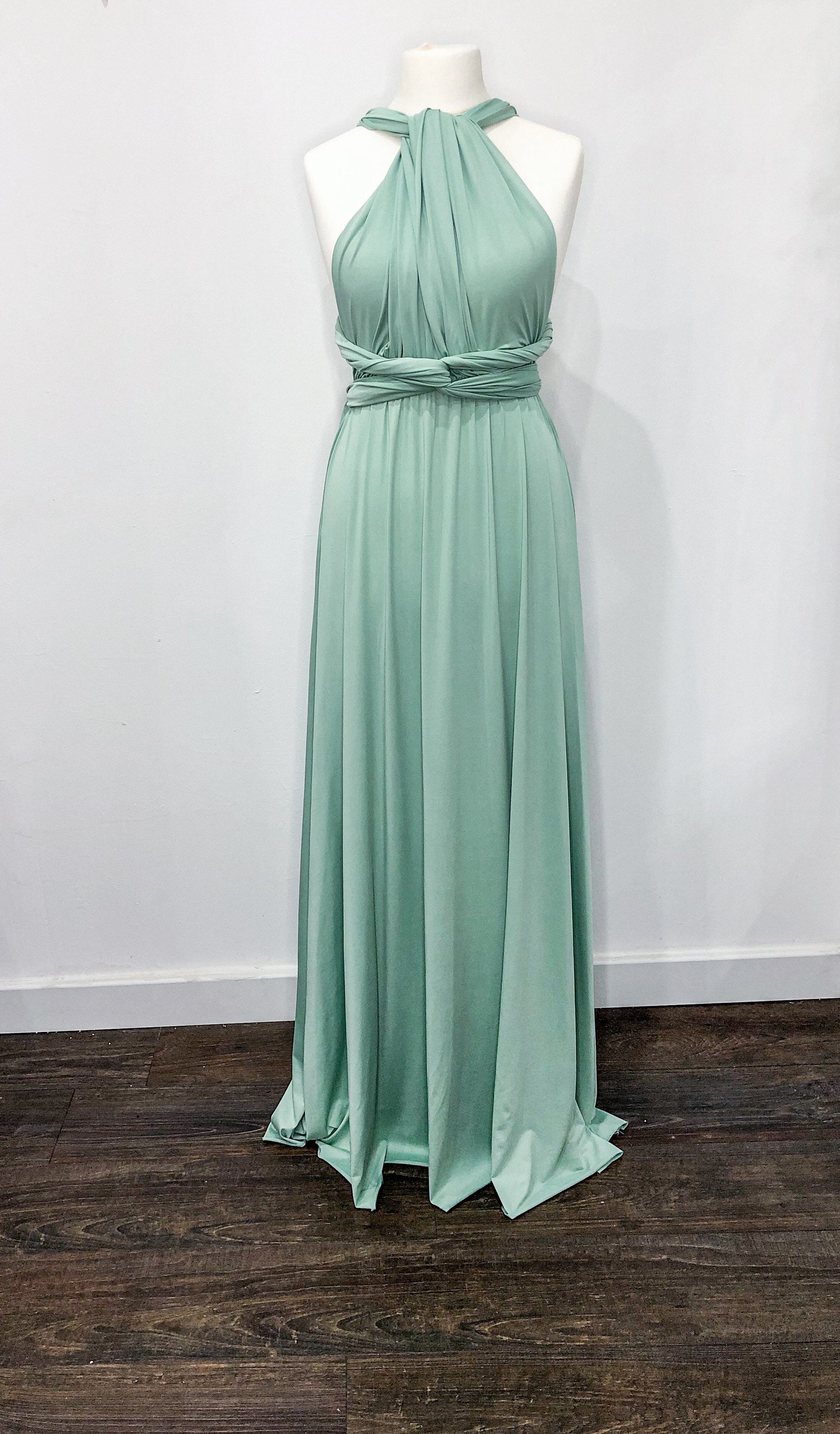 Sage Green Multiway Infinity Bridesmaid Dress for Weddings Etsy UK