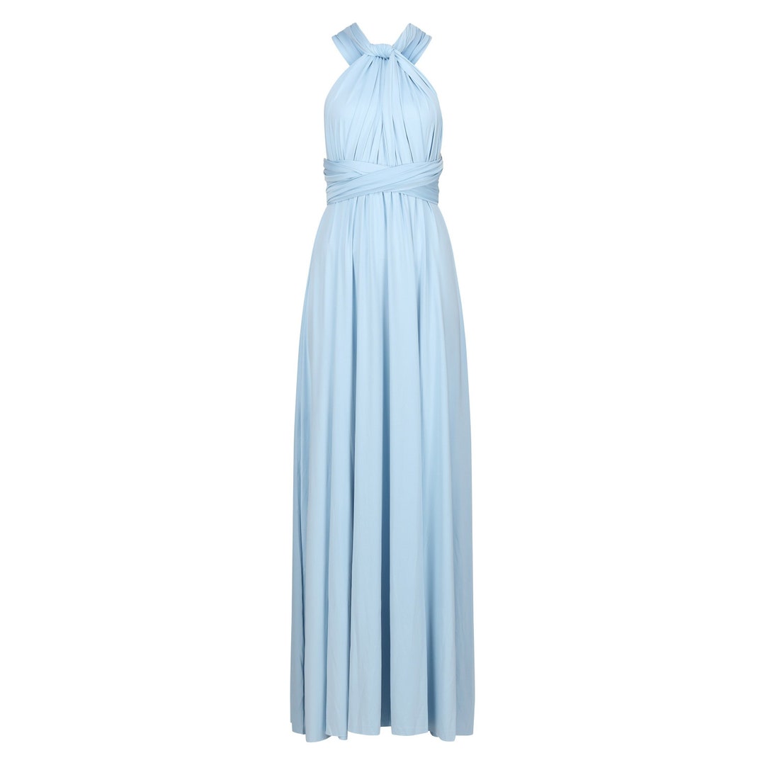 Powder Blue Multiway Infinity Bridesmaid Dress for Weddings - Etsy UK