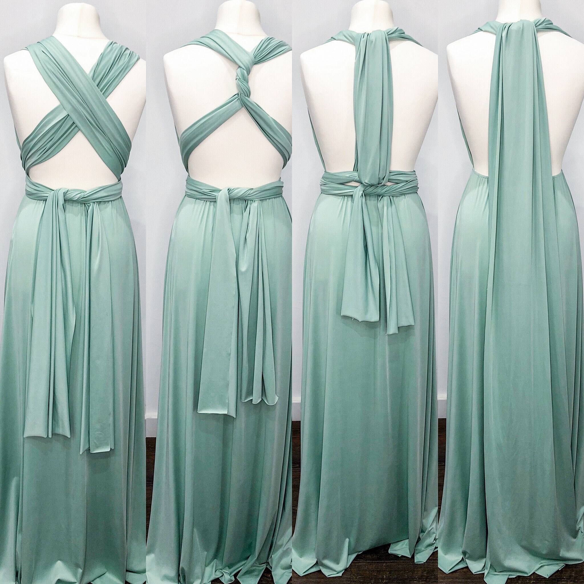 Sage Green Multiway Infinity Bridesmaid Dress for Weddings Etsy UK
