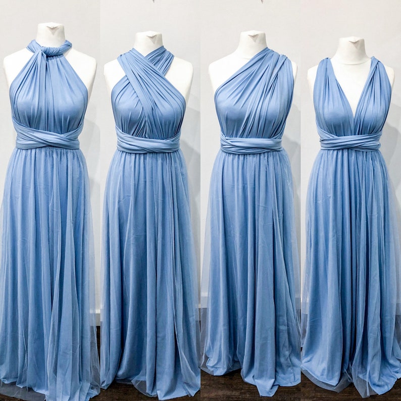 Dusty Blue Multiway Infinity Bridesmaid Dress for Weddings Etsy UK