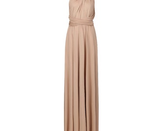 Champagne Multiway Infinity Bridesmaid Dress for Weddings