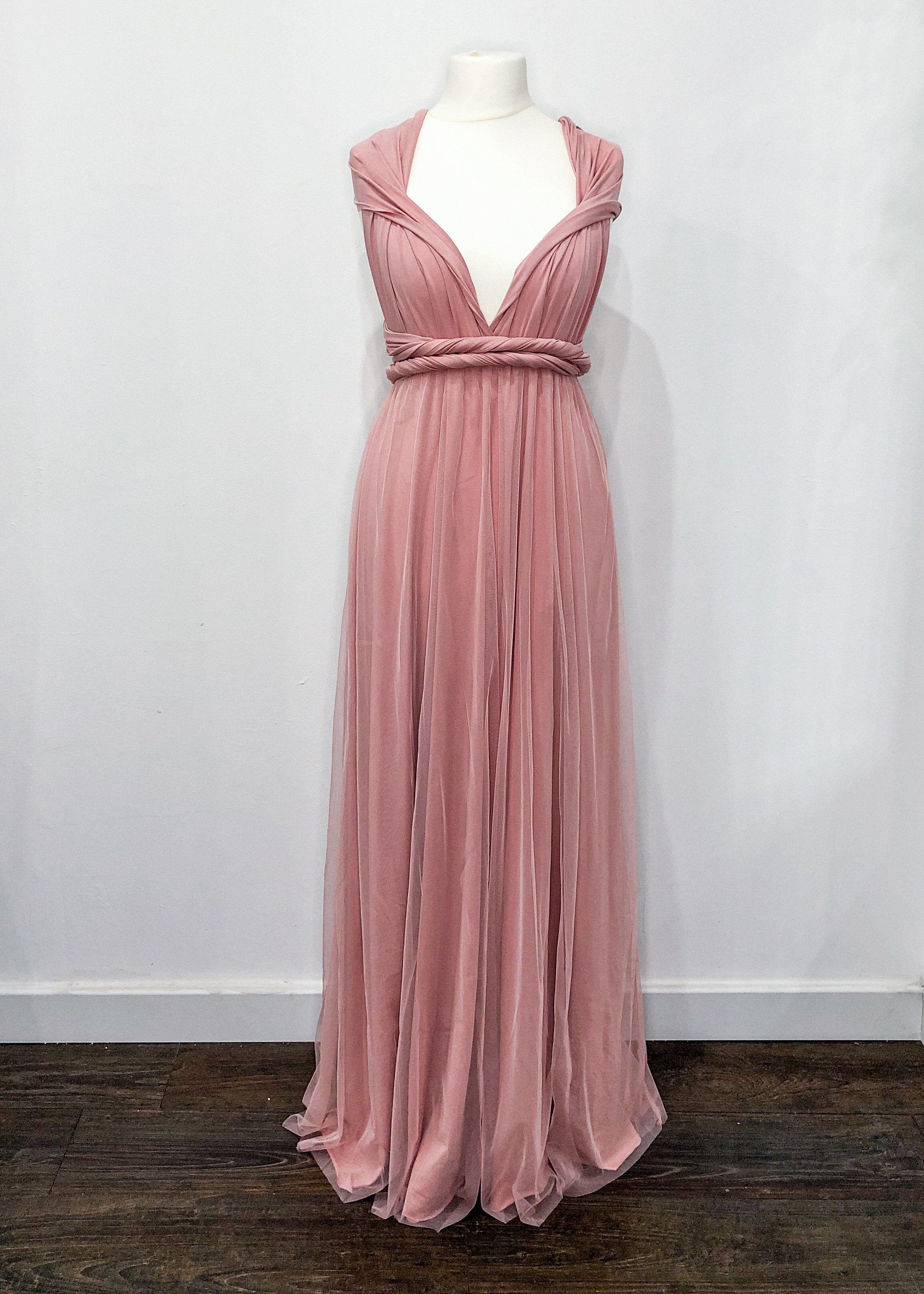Multiway Dusty Pink Infinity Bridesmaid Dress Dusky Pink Etsy UK