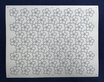 Sashiko Stencil,Sashiko embroidery pattern,quilt stitch mold,40*30cm/16*12 inches,geometric flowers,Little Sakura,hand-painted
