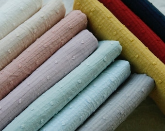 Macaron driedimensionale jacquard crêpe puur katoenen stof dunne transparante kleding handgemaakte stof