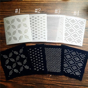 Sashiko Stencil,Sashiko embroidery pattern,Quilt stitch mold,Small needle embroidery,embroidery template,coaster pattern,4.5inch diameter