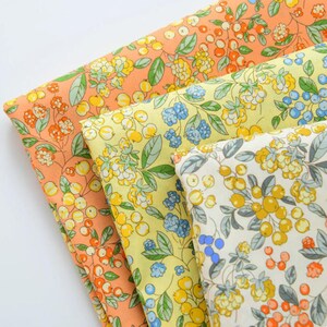 Berry Pattern Fabric, Floral pattern,sewing fabric,small floral fabric, DIY fabric sewing material, 3 colors available,1/2 yard