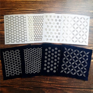 Sashiko Stencil,Sashiko embroidery pattern,Quilt stitch mold,Small needle embroidery,4.5 inch diameter,Letter pattern,Diamond pattern