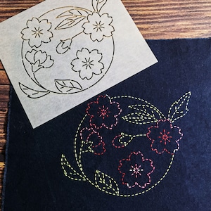 Sashiko Stencil,Sashiko embroidery pattern,Japanese traditional pattern,Quilt stitch mold,coaster pattern,Sakura pattern,Placemat pattern