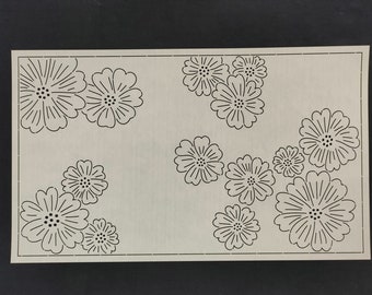Sashiko Stencil,Sashiko embroidery pattern,Japanese traditional pattern,Quilt stitch mold,50*30cm/20*12 inches,Gesang flower pattern