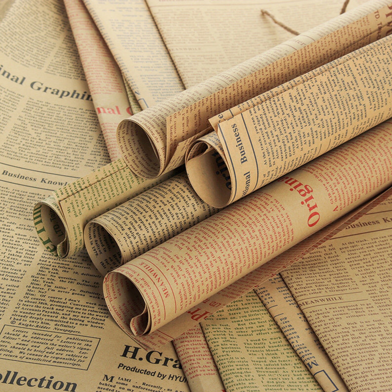 Retro English Newspaper Wrapping Papergift Wrapping Etsy