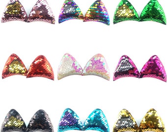 6 Fasce Per Capelli Con Orecchie Di Gatto | Cerchietti Con Paillettes | Accessori Per Feste, Cosplay E Uso Quotidiano - 2