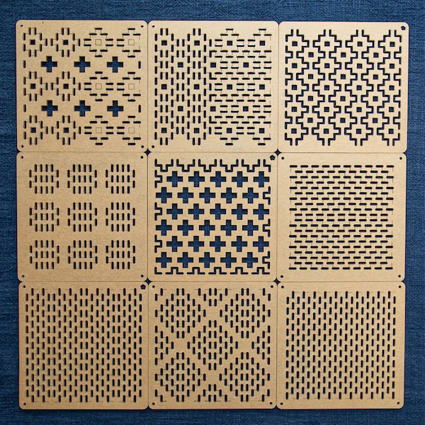 Acrylic Sashiko Stencil,Sashiko embroidery pattern,Japanese traditional pattern,Quilt stitch mold,Small needle embroidery,coaster pattern