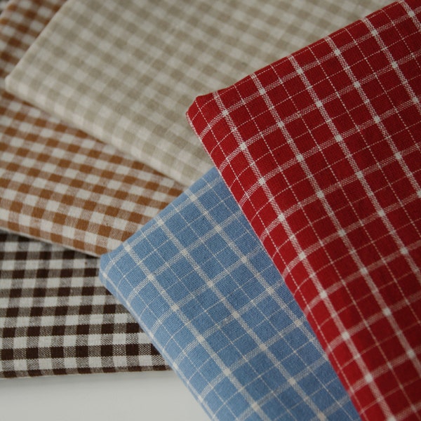 Plaid fabric,Vintage Red Plaid Fabric,Yarn-dyed cotton,shirting,skirt fabric,great for shirting,kids wear,fabric DIY,1/2 yards