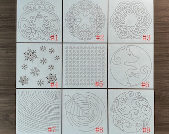Szablon Sashiko, wzór haftu Sashiko, forma do ściegu pikowania, tradycyjny wzór japoński, kreatywny wzór geometryczny, wzór płatka śniegu