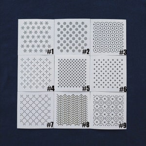 Sashiko Stencil,Sashiko Embroidery Pattern,Quilting Stencil,small cross pattern,coaster pattern,4" Diameter,9 Pattern Options