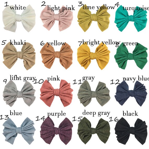4 Inch Fabric Bow Knot no Clips headband Large Bows soft Fabric