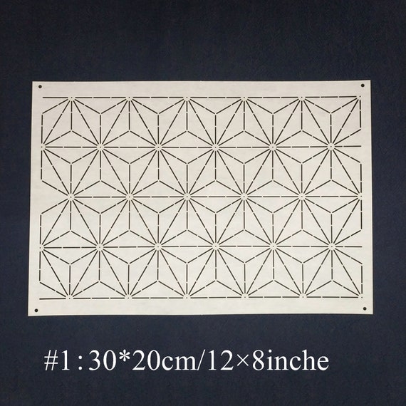 FREEBLOSS 24Pcs Sashiko Stencil Set PET Sashiko Templates Square