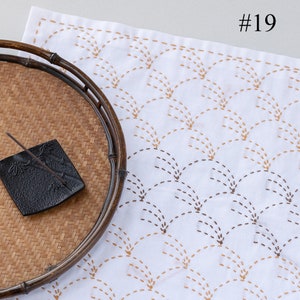 Sashiko Pre-printed pattern,Sashiko Sampler,Double thin cotton cloth,DIY Gift for Crafters and Beginners,19 Pattern Options