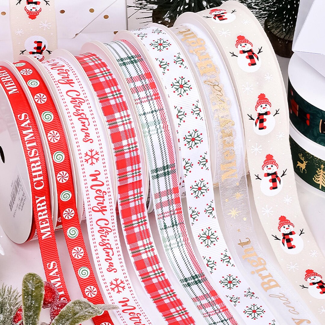 Christmas Pattern Ribbons,printed Ribbon,gift Wrap Ribbon, 10 Yards ...