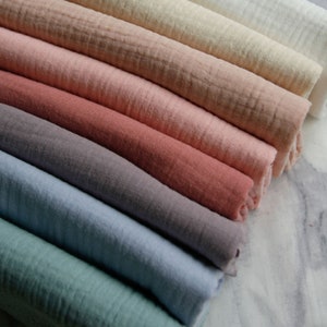 Double layered gauze muslin fabric,100% cotton muslin fabric for babies,Soft plain muslin cotton fabric by 1/2 yard