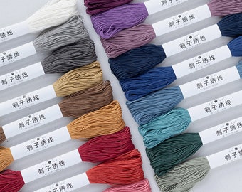 Sashiko Threads, Embroidery Floss, Sashiko Embroidery Thread, 6 strands Floss,40/100 meters of Embroidery thread,18 colors available