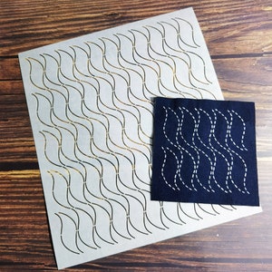 Sashiko Stencil,Sashiko embroidery pattern,quilt stitch mold,Japanese traditional pattern,wave pattern,27*24cm/10*9.5 inches