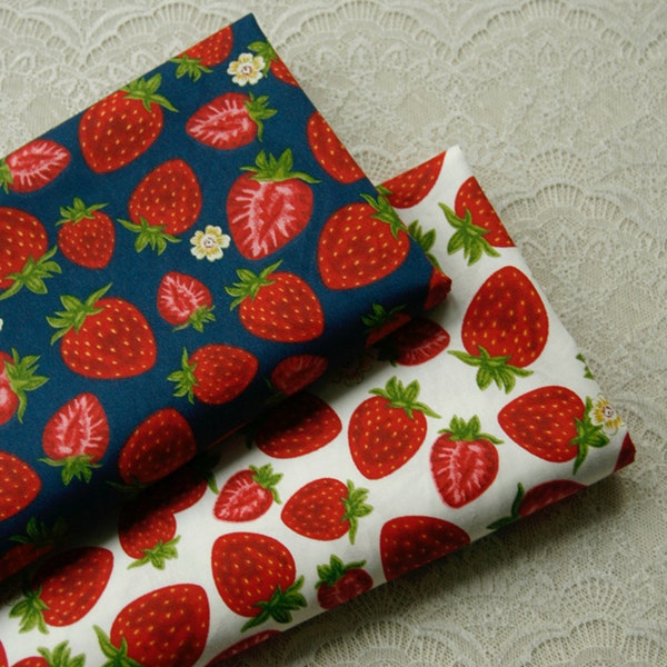 Strawberry print,100% Cotton Fabric,Sewing cloth fabric,handmade craft cotton fabric,DIY Fabric Sewing Material,dress fabric,1/2 yadrs