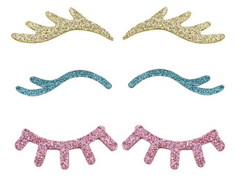 Unicorn Eyelashes,Sleepy Eyelashes Decals,Unicorn party,Felt eyelashes,Eyelashes DIY,18 style
