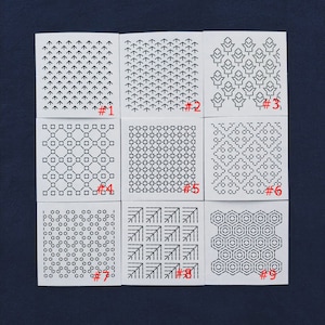 Sashiko Stencil,Sashiko Embroidery Pattern,Japanese traditional pattern,Quilting Stencil,4&quot; Diameter,9 Pattern Options,coaster pattern