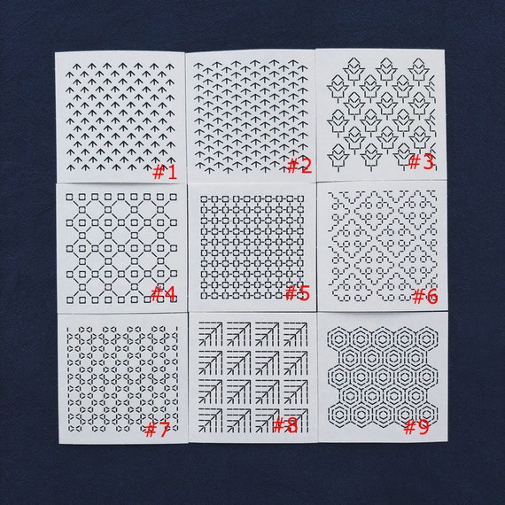 Sashiko Stencil,sashiko Embroidery Pattern,japanese Traditional  Pattern,quilting Stencil,4 Diameter,9 Pattern Options,coaster Pattern 