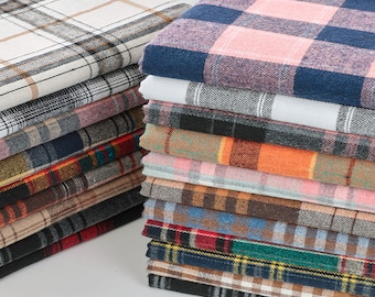 Brushed plaid fabric,skirt garment fabric,British style,very suitable for making shirts,children dresses,Scarf fabric, clothing DIY,1/2 yard