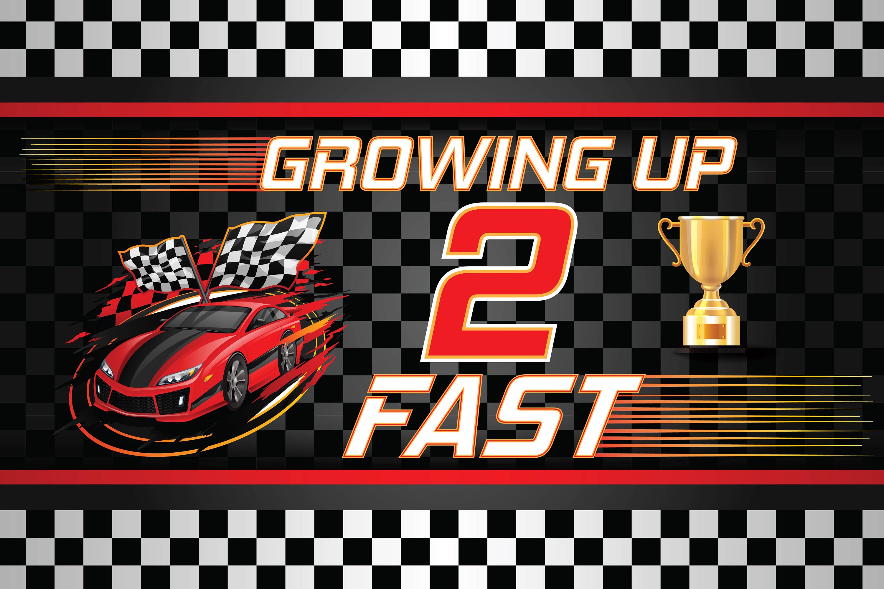 Racing Car Birthday Banner Digital Download Birthday Party Etsy