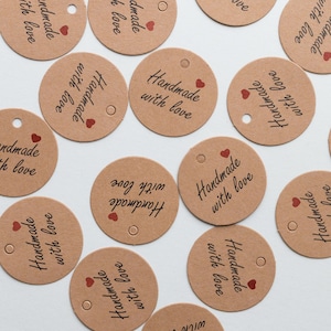 Rond handgemaakt met liefdeskaartjes / prijskaartjes / cadeaukaartjes / zakelijke verpakkingen / handgemaakte etiketten