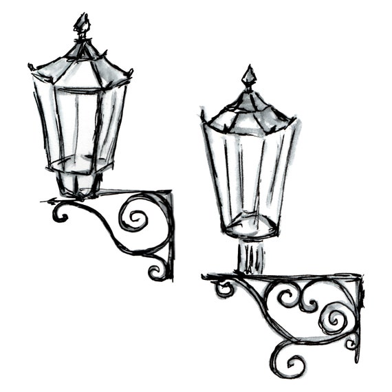Streetlight Clipart Lantern Clipart Digital Citysketch Hand Painted Lantern Watercolor Clipart Hand Painted Image Cityscape Elements